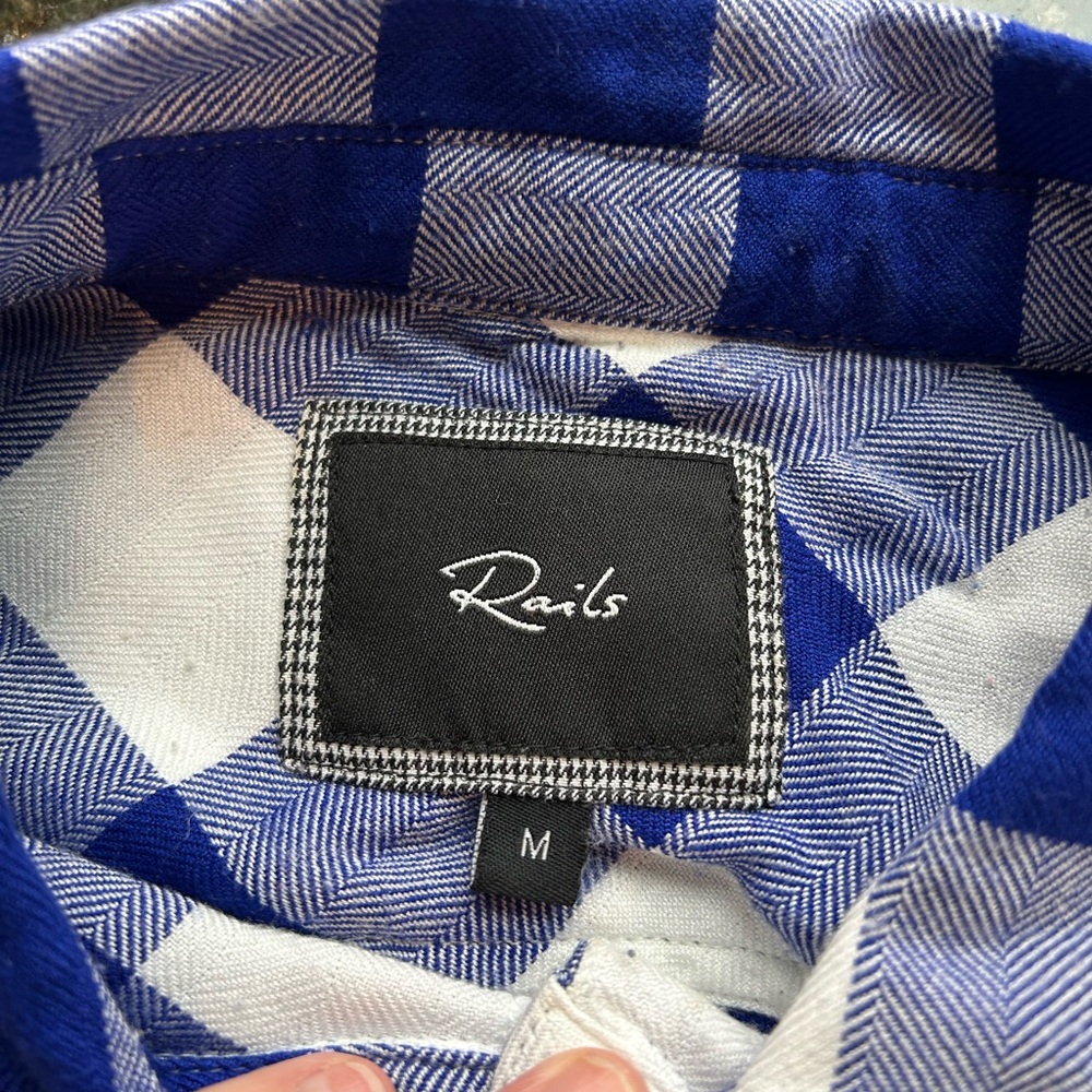 RAILS Hunter Cobalt and White Buffalo Check Button Down Long Sleeve. Soft!! Med - Picture 10 of 15